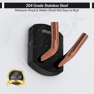 Plantex 304 Grade Stainless Steel Robe Hook/Cloth-Towel Hanger/Door Hanger Hook/Bathroom Accessories (Parv - Rose Gold & Black)