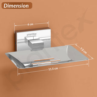 Plantex Stainless Steel Soap Holder for Bathroom/Soap Dish/Case/Stand for Kitchen/Bathroom Accessories - Pack of 1 (Chrome, Nexa)