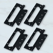 Plantex Butterfly Hinges for Door/Stainless Steel Door Hinges/5 Inch x 14 Gauge Hinge/2.5 mm Hinges for Home/Office/Hotel/Non-Mortise Hinge - Pack of 4 (Black)