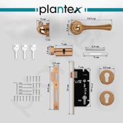 Plantex Main Door Lock Set with 3 Keys/Mortise Door Lock for Home/Office/Hotel (7054 â€“ PVD Choco)