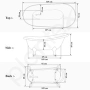 Plantex Freestanding Bathtub For Bathroom/Bath tub for Adults/Deep Soaker Bathtub with Overflow,Popup and Drain Pipe (BSM-404-White-1700mm)