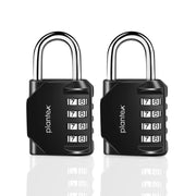 Plantex 4 Digit Combination Number Metal Lock/Zinc Alloy Locks for Luggage/Locks for Travel Bags for Luggage/Locks for Cabin Luggage/Travel Essentials - Pack of 2 (Black)