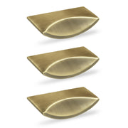 Plantex Knobs for Drawer/2.5 Inch Rectangular Drawer Knob/Pull-Push Knobs for Kitchen/Bedroom Drawer - Pack of 3 (Brass Antique)