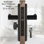 Plantex Door Lock Set - Main Door Lock Plate Handle Set/Mortise Lock with 3 Keys/Lock Body and Cylinder - Pack of 1 (OHMH-81, Z-Black)