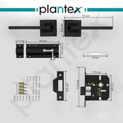 Plantex Heavy Duty Door Lock – Bathroom Door Lock/Mortise Keyless Handle Set for Home/Bathroom/Store Room/Balcony/Office with Baby Latch (605 - Black)