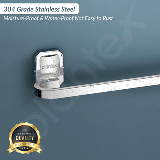 Plantex 304 Grade Stainless Steel 24 inch Towel Holder for Bathroom/Towel Hanger/Single Towel Rod/Bathroom Accessories Pack of 1, Cute (Chrome)