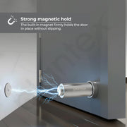 Plantex Stainless Steel Wall-Mounted Magnetic Door Stopper/Door Catcher for Wooden Door - Pack of 6 (Matt)