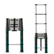 Plantex 4.6m (15 ft.) Aluminium Telescopic Ladder/12-Steps Portable Ladder with Removable Hooks/Foldable Multipurpose Collapsible Ladder for Home & Outdoor Use/2 Years of Warranty By Plantex-(Green)