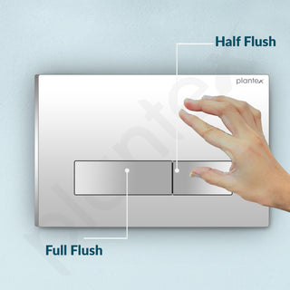 Plantex Push-Plate/Flush Plate for Toilet/Mechanical Dual-Flush Plate/Water Saving Technology - Pack of 1 (4519, Chrome)