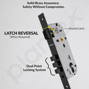 Plantex Door Lock - Main Door Lock Set with Keys/Mortise Door Locks for Home/Office/Hotel - Pack of 1 (OHMH-81, Z-Black)