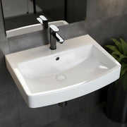 Plantex Platinum Ceramic Rectangular Wall Hung Basin/Washbasin for Bathroom/Wall Mounted Wash Basin/Sink for Living Room with 10 Years Glaze Warranty by Plantex(Glossy White - 20 x 15 x 8 Inch)