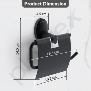Plantex 304 Grade Stainless Steel Toilet Paper Roll Holder/Toilet Paper Holder/Tissue Paper Roll Holder for Bathroom Accessories - Oreva (Black)