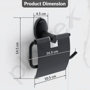 Plantex 304 Grade Stainless Steel Toilet Paper Roll Holder/Toilet Paper Holder/Tissue Paper Roll Holder for Bathroom Accessories - Oreva (Black)