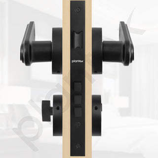 Plantex Triple Security Door Lock for Home/Main Door Lock Set with 3 Years of Warranty/Mortise Lock for Door with Brass Lock Body & Cylinder (Black Finish)