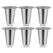 Plantex 3 inch Sofa Legs for Bed/Sofa Legs for Table/Sofa Support Legs with Rubber Grip(Set of 6 pcs) Chrome
