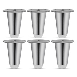 Plantex 3 inch Sofa Legs for Bed/Sofa Legs for Table/Sofa Support Legs with Rubber Grip(Set of 6 pcs) Chrome