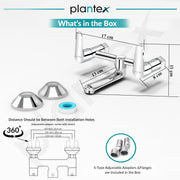Plantex Pure Brass Non Telephonic Wall Mixer with Water Saving Nozzle/Mixer Tap for Bathroom with Brass Wall Flange and Teflon Tape (Dol-2319-Chrome)
