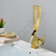 Plantex Pure Brass Wash Basin Tap/Pillar Tap for Wash Basin/Sink Tap for Kitchen Basin with Hot and Cold Connection Pipes -(Gold)