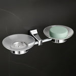 Plantex Dual Glass Soap Holder for Bathroom/Pure Brass Double Glass Soap Dish/soap Stand/Soap Bar/Soap Case/Bathroom Accessories - Pack of 1 (APS-DL-06, Chrome)