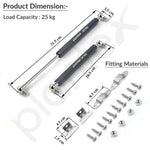 Plantex 12 Inch Hydraulic Gas Spring Stay Strut Pneumatic Lift Support with Cover/Cabinet Hinges Support/Capacity 25 KGS (250 N) - Pair of 1 (2 Pcs) (Silver)