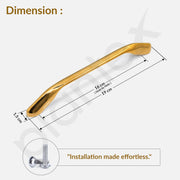 Plantex Cabinet Handle/160mm Handle for Wardrobe/Kitchen Handle/Pull-Push Handle for Home/Office - Pack of 1 (Gold)