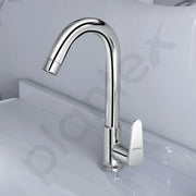 Plantex Sink Tap for Kitchen Basin/Pure Brass Tap with Water Saving Nozzle for Kitchen Sink Taps with Teflon Tape & Wall Flange (DOL-2311-Chrome)