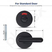 Plantex Bathroom Indicator Lock/Stainless Steel Indicator Deadbolt for Home/Toilet Partition Door Lock/Round Indicator Bolt Bathroom - Pack of 1 (Black)