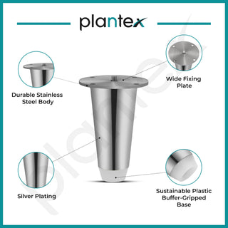 Plantex Sofa Legs/Sofa Stands for Legs/Legs for Furniture/Set of 6 pcs of Sofa Legs (Chrome)