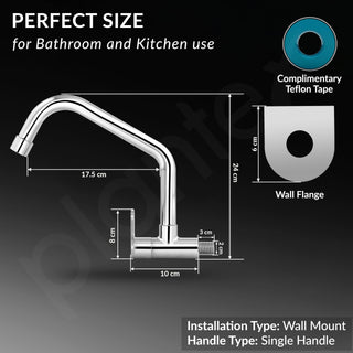 Plantex Kitchen Taps for Home Sink with Water Saving Nozzle for Kitchen Tap/High Arc 360° Swivel Spout for Sink Tap with Brass Wall Flange -7 Year Warranty by Plantex -(ORN-211-Chrome)