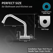 Plantex Kitchen Taps for Home Sink with Water Saving Nozzle for Kitchen Tap/High Arc 360Ãƒâ€šÃ‚Â° Swivel Spout for Sink Tap with Brass Wall Flange -7 Year Warranty by Plantex -(ORN-211-Chrome)