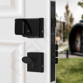 Plantex Heavy Duty Door Lock/Stainless Steel Main Door Mortise Lock Handle/Handle Set for Home/Office/Door Accessories (Black)