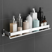 Plantex Stainless Steel Bathroom Shelf Rack/Bathroom Organizer/Wall Shelf for Bathroom Accessories Set/Kitchen Stand/Kitchen Shelves & Racks-( Chrome 18x5 Inches)