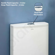 Plantex Dual Cistern Flush Tank/Polypropylene Flush Tank for Toilet with 10 Ltr Water Capacity/Western Toilet Flush Tank - Pack of 1 (White)
