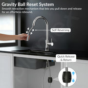 Plantex Pull-Down Kitchen Sink Tap/304 Stainless Steel Sink Tap for Kitchen Basin with 360â° Swivel Spout/Kitchen Sink Faucet- (1062, Chrome)