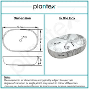 Plantex Tabletop Washbasin for Bathroom/Designer Ceramic Hand Wash Basin/Oval Countertop Basin/Home/Office (22x13.5x6 Inch - White & Grey)