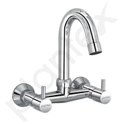 Plantex Pure Brass Sink Mixer Tap Hot and Cold with 360Ãƒâ€šÃ‚Â°Swivel Spout/Mixer Tap for Kitchen Sink with Brass Wall Flange and Teflon Tape/Kitchen Sink Tap-(Mirror-Chrome Finish)