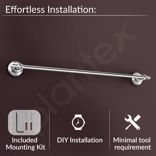 Plantex 304 Grade Stainless 24 inch Single Towel Rod/Towel Hanger for Bathroom/Towel Holder/Bathroom Accessories, Skyllo (Chrome)