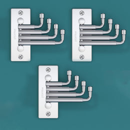 Plantex Stainless Steel Flexible Hooks & Cloth Hanger for Wall/Hanging Hooks for Bathroom/Bathroom Accessories - Pack of 3 (Matt)