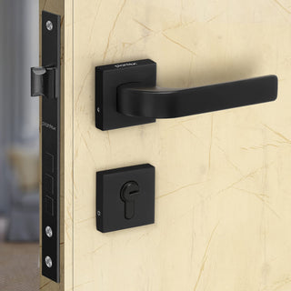 Plantex Zinc Heavy Duty Knob Door Lock - Main Door Lock Set With 3 Keys/Mortise Door Lock For Home/Office/Hotel (7107 - Black)