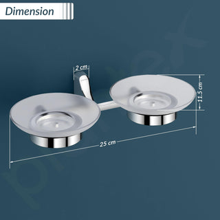 Plantex Rich Brass Unique Dual Soap Dish for Bathroom/Wall Mounted Soap Holder/Soap Stand/Bathroom Accessories (Chrome)