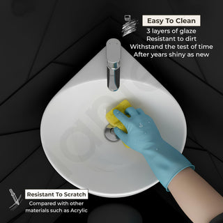 Plantex Ceramic Wall Hung Basin/Corner Bathroom Basin/Wall Mounted Wash Basin/Sink for Living Room (Eva, White)