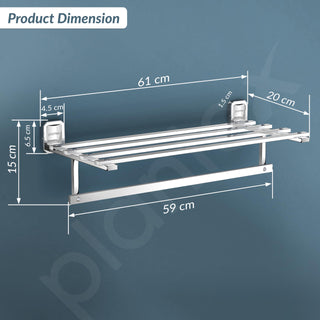 Plantex Stainless Steel 304 Grade Bathroom Towel Holder/Towel Rack/Cloth Hanger/Towel Bar/Bathroom Accessories (24-inch) Chrome