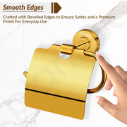 Plantex 304 Grade Stainless Steel Toilet Paper Roll Holder/Tissue Paper Holder/Bathroom Tissue Holder/Bathroom Accessories - Daizy (Golden)