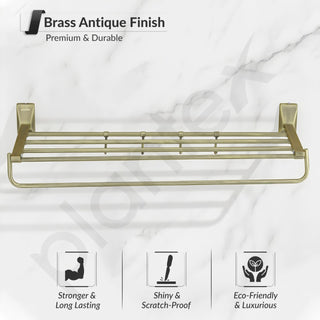 Plantex 304 Grade Stainless Steel 24 inch Towel Rack/Towel Bar/Towel Hanger/Towel Storage for Bathroom - Crystal (Brass Antique)