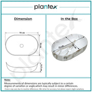 Plantex Oval Ceramic Wash Basin/Tabletop Basin for Bathroom/Washbasin Sink for Home/Office (Glossy White - 21 x 14 x 6 Inch)