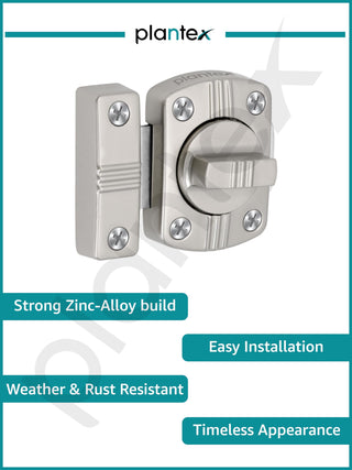 Plantex Baby Latch for Bathroom/Door Latch Lock for Bathroom/Door Stopper for Home//Door chitkani/Door Latches for Home/Office/Bedroom -Pack of 1 (Satin)