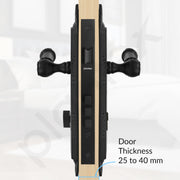 Plantex Heavy-Duty Door Lock Set - Main Door Lock Handle Set/ 6-Lever Lock Mechanism with 3 Years of Warranty/Mortise Lock with 3 Keys, Brass Lock Body & Cylinder(596 - Black)