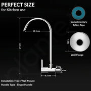 Plantex RO Water Purifier Tap for Kitchen Sink//Drinking Water Tap/Brass 360° Rotatable Wall Mount RO Faucet/Heavy Duty Brass RO Tap for All RO Water Purifiers - Chrome (RO-017)