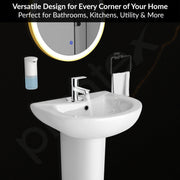 Plantex Pillar Cock Water Tap/Pure Brass Pillar Cock for Wash Basin with Teflon Tape/Single Lever Tabletop Basin Tap - (Chrome)