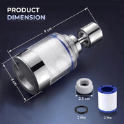 Plantex Tap Water Filter for Kitchen & Bathroom Faucet/Faucet Mounted Water Filter with Replaceable Cartridge/ABS Plastic Compact Tap Filter for Home - Chrome & White